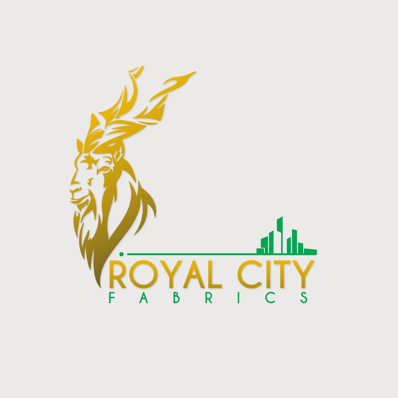 Royal City Fabrics - Premium Fabric Store featuring Markhor symbol representing strength and quality in Pakistani craftsmanship